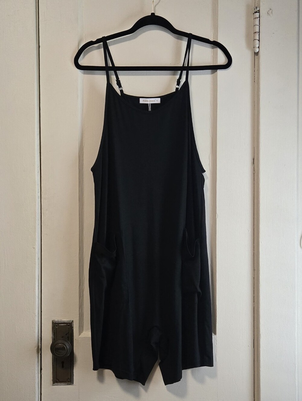 Black Sleeveless Romper with Pockets